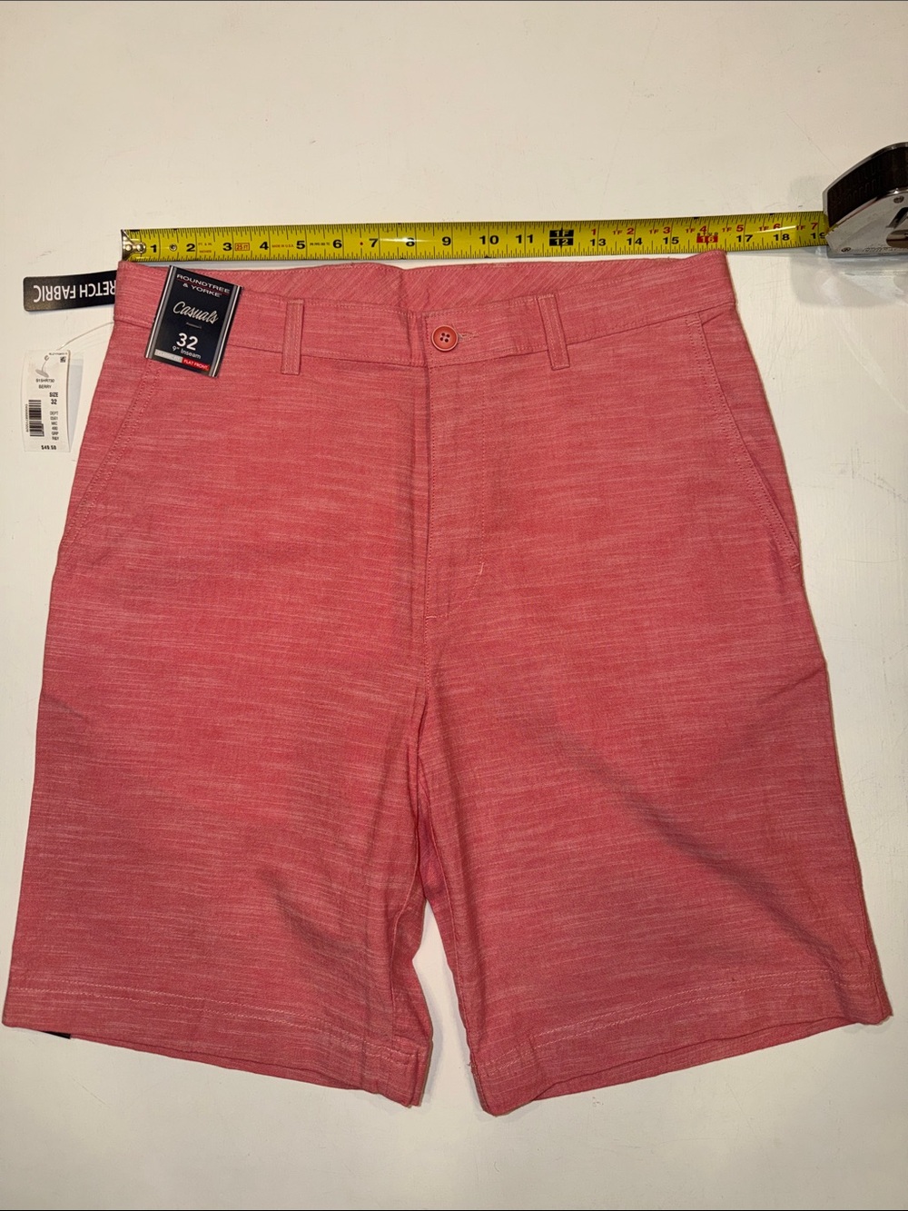 Roundtree & Yorke Coral Heather Flat Front Men’s Shorts